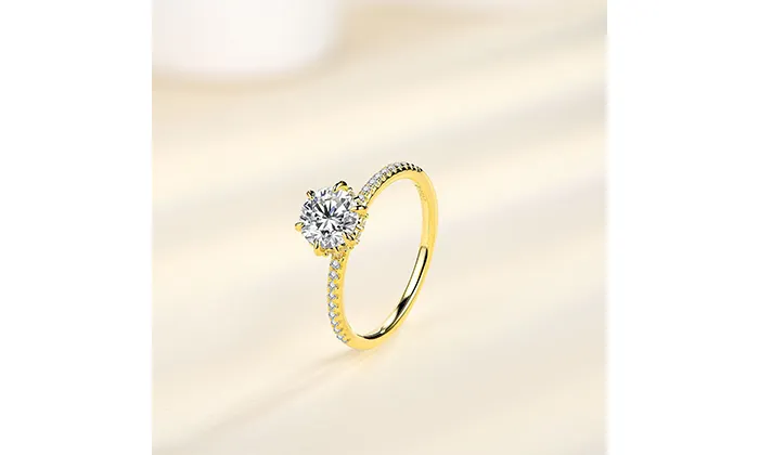 14K Gold 1 Karat Moissanite Ring