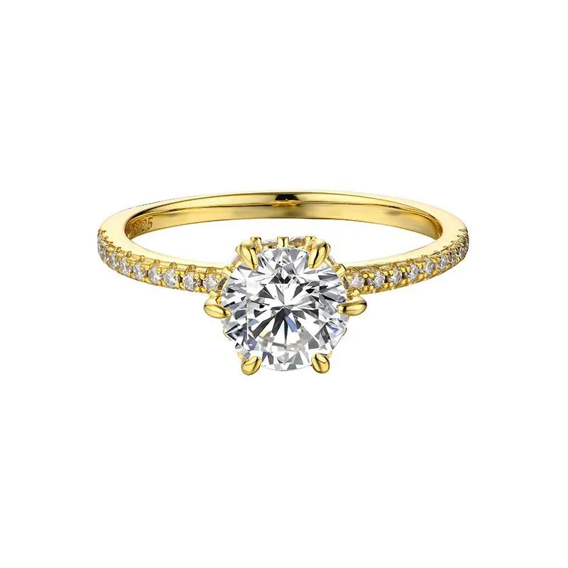 14K Gold 1 Karat Moissanite Ring
