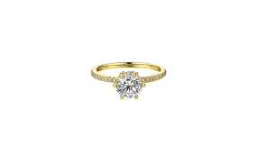 14K Gold 1 Karat Moissanite Ring