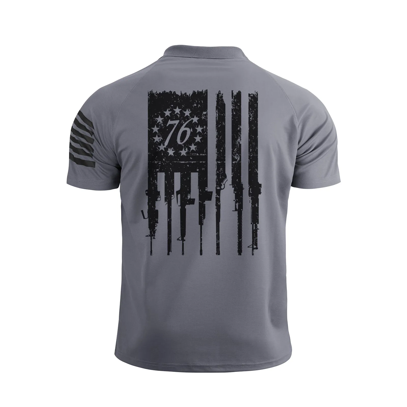 1776 USA FLAG RAGLAN GRAPHIC POLO SHIRT