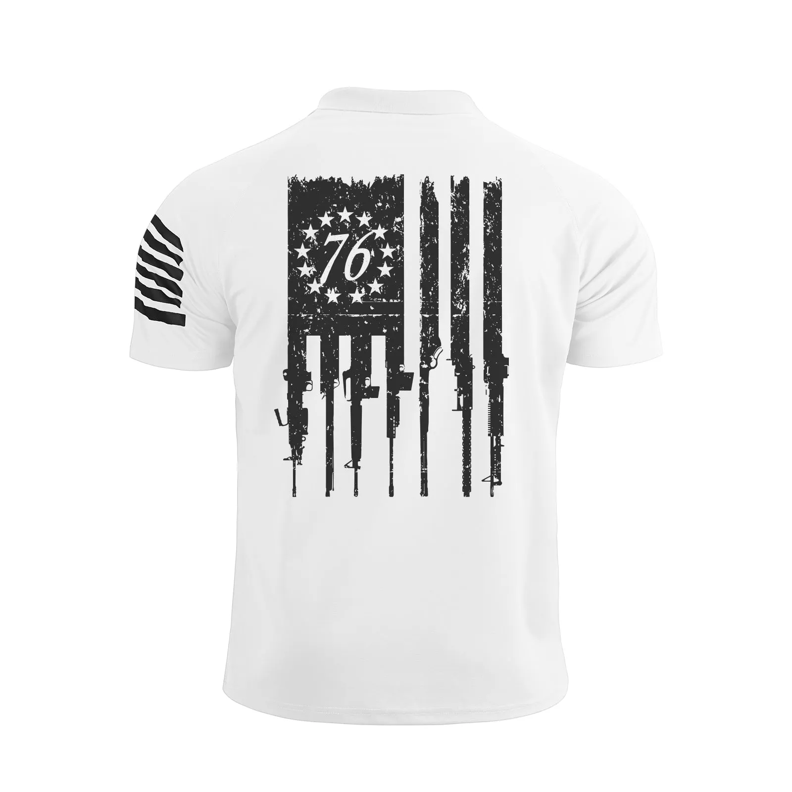 1776 USA FLAG RAGLAN GRAPHIC POLO SHIRT