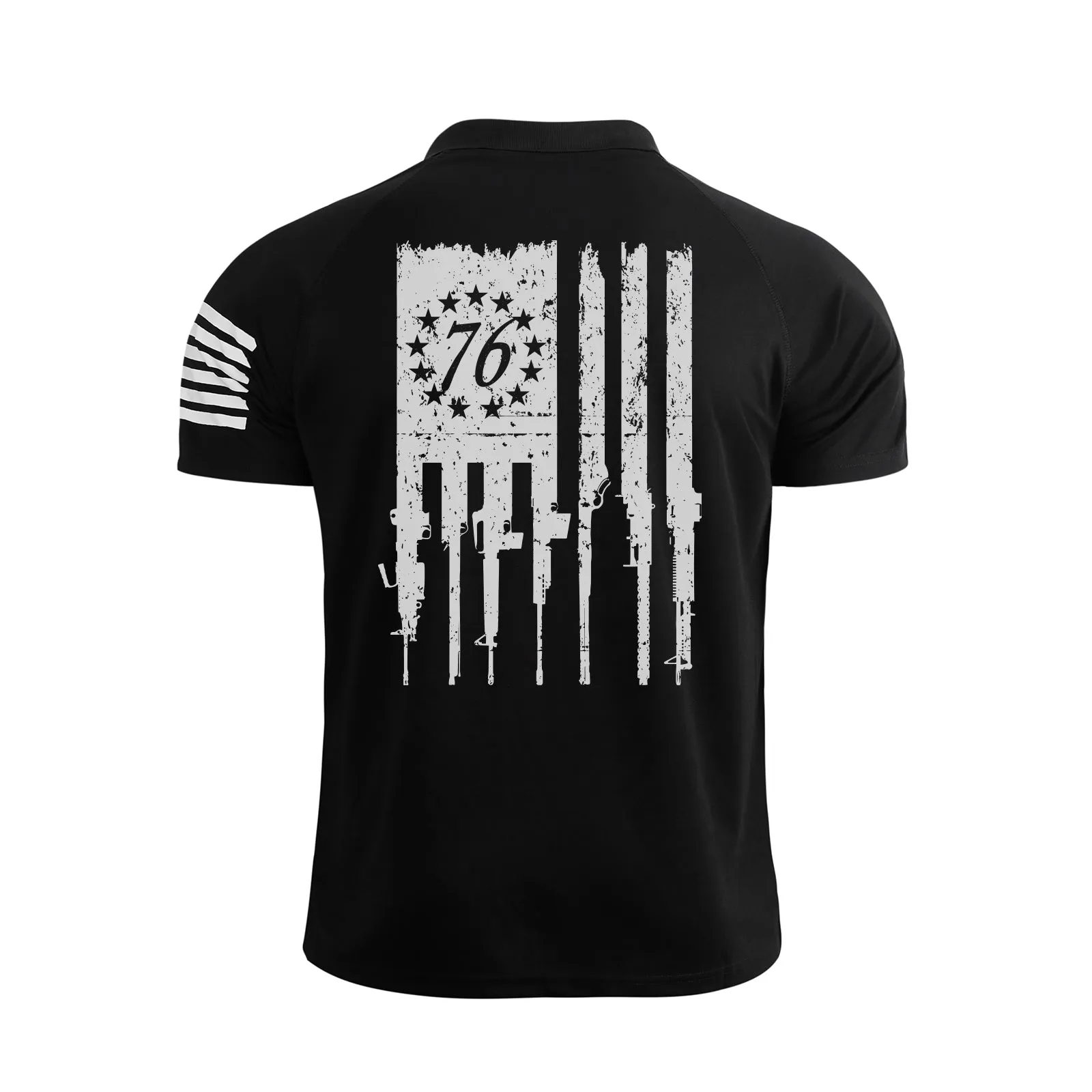 1776 USA FLAG RAGLAN GRAPHIC POLO SHIRT