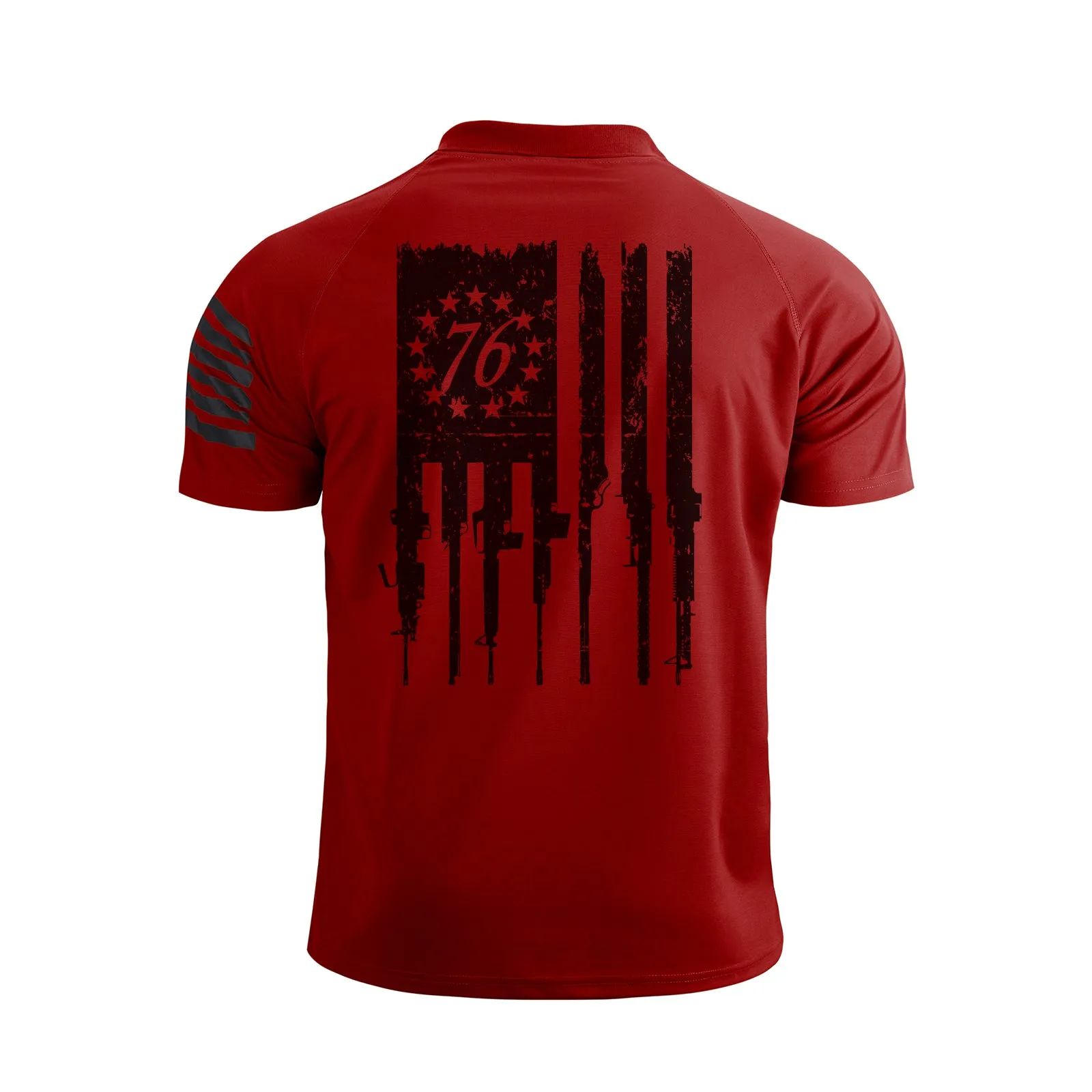 1776 USA FLAG RAGLAN GRAPHIC POLO SHIRT