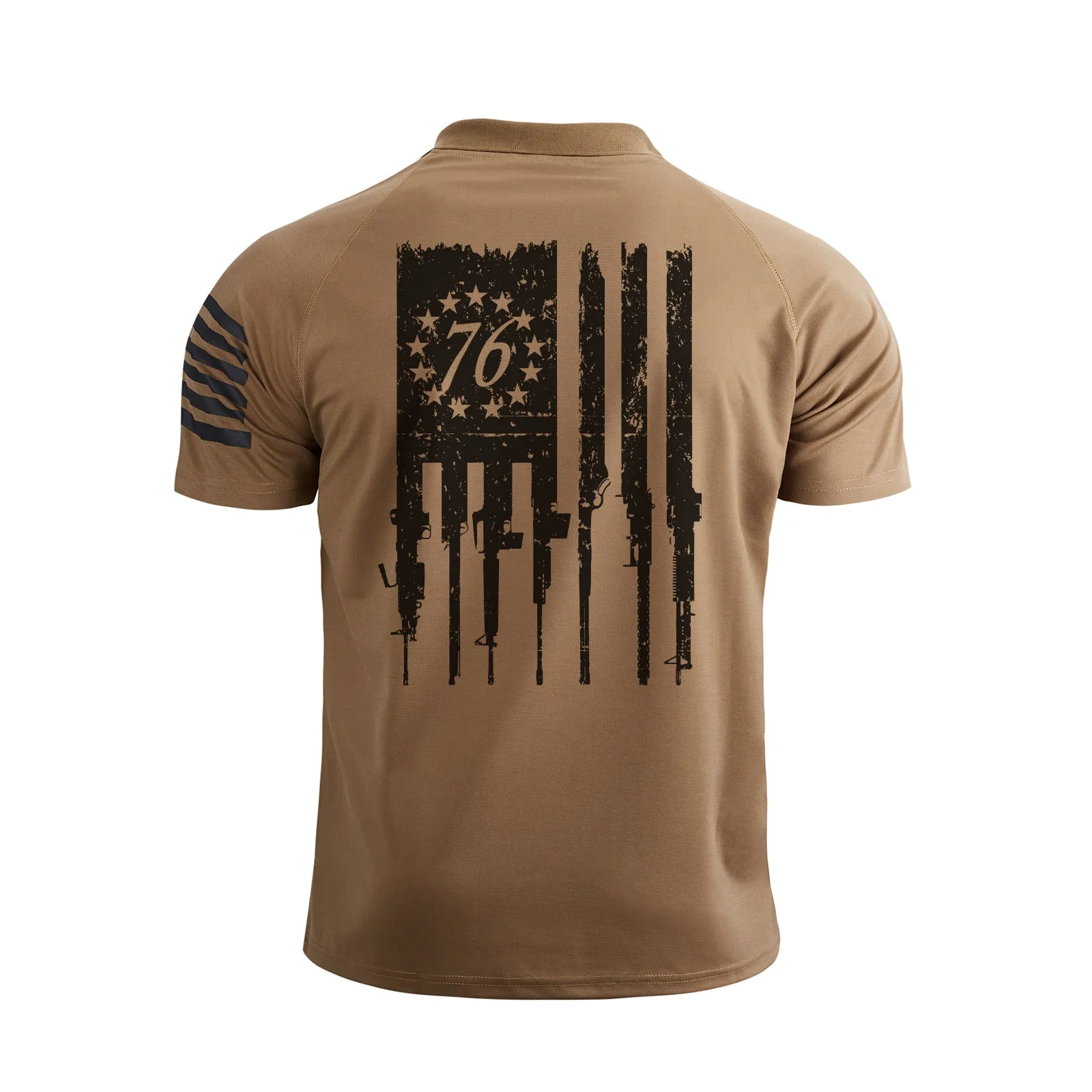 1776 USA FLAG RAGLAN GRAPHIC POLO SHIRT