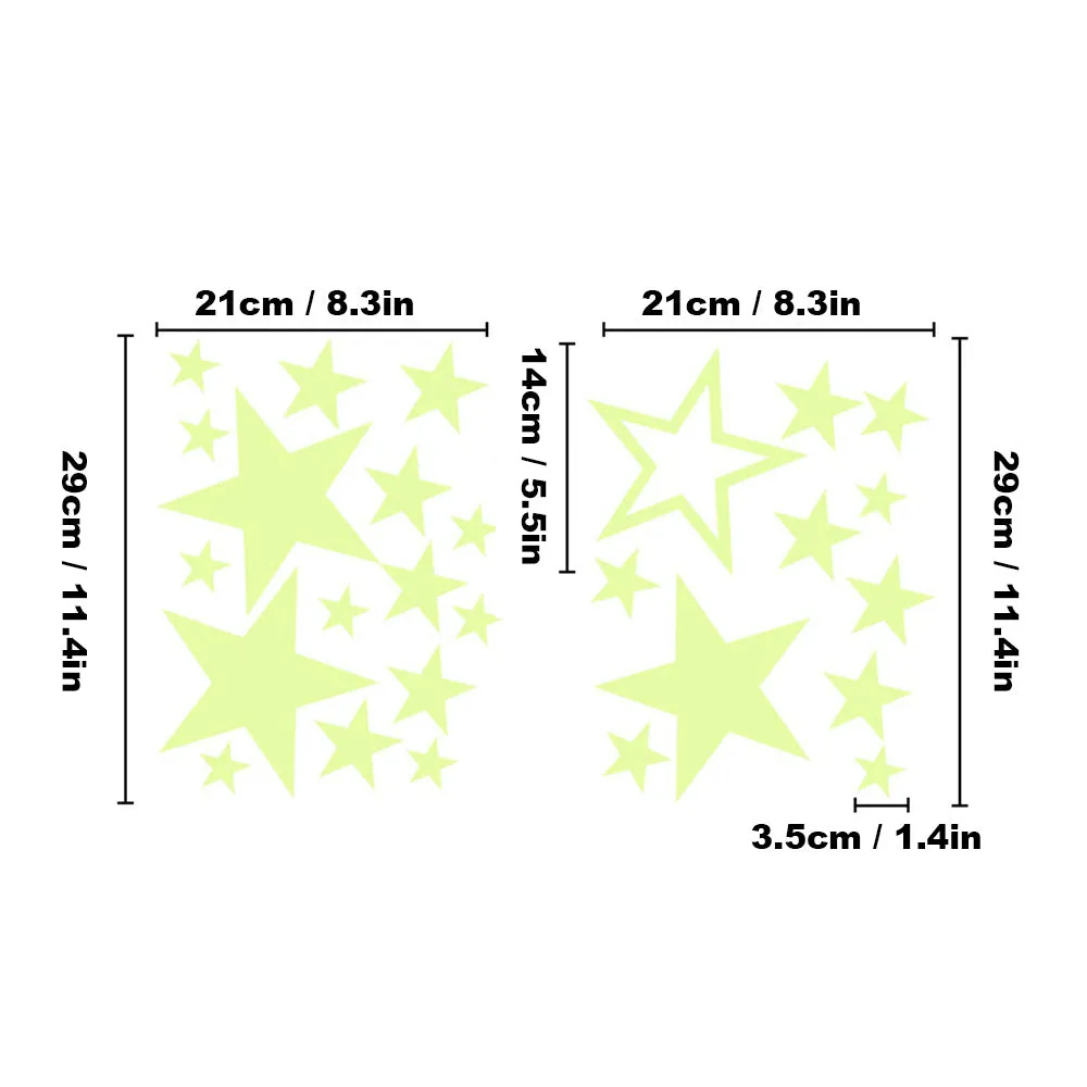 435pcs Glow In The Dark Wall Sticker Luminous Moon Stars Dots