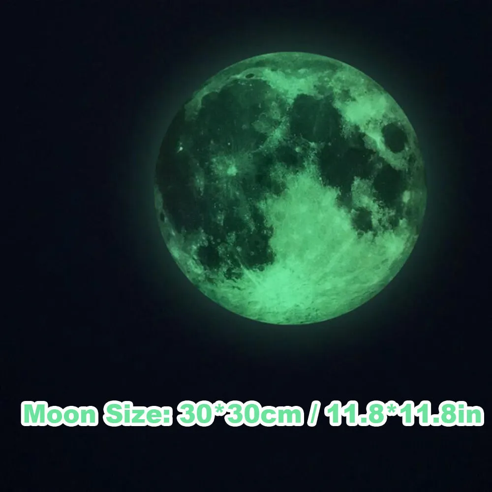 435pcs Glow In The Dark Wall Sticker Luminous Moon Stars Dots