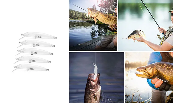 5 Piece Transparent Fishing Lures