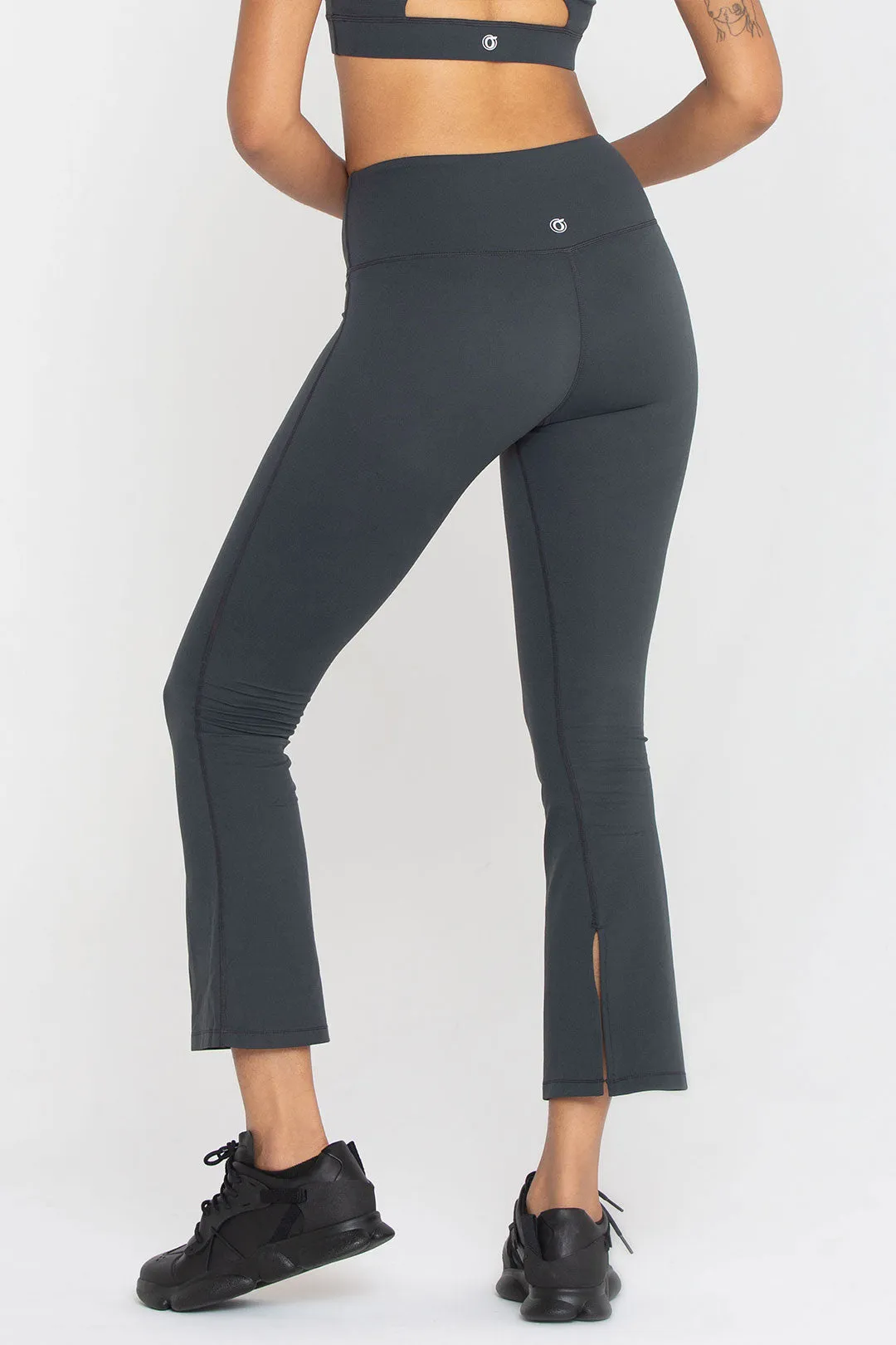 7/8 High-Waist Split-Hem Flare Legging with Reflective Logo 25.5"