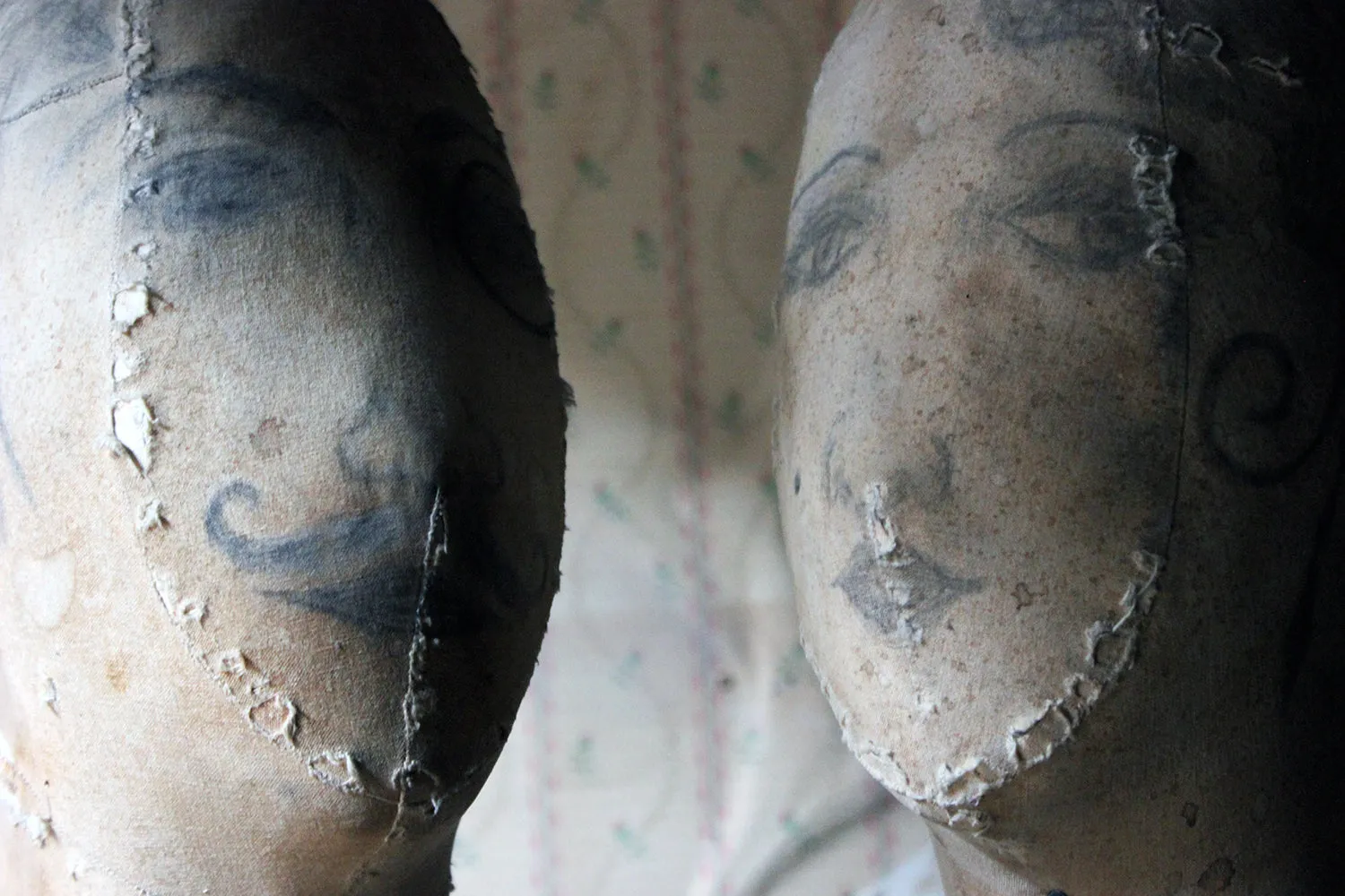 A Decorative Pair of Mannequin Shop Display Heads as a Flapper & Dandy