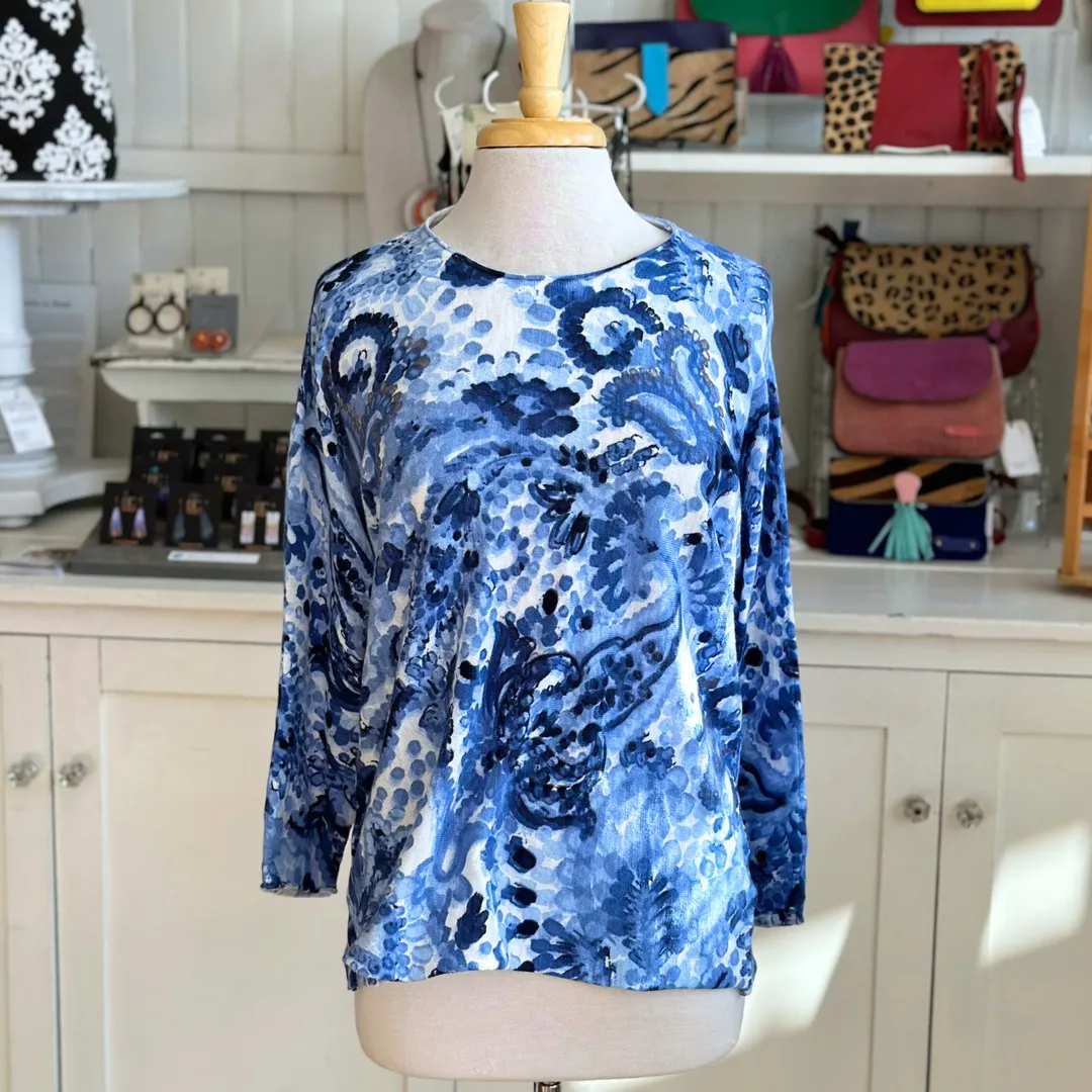 Abstract Round Neck Sweater