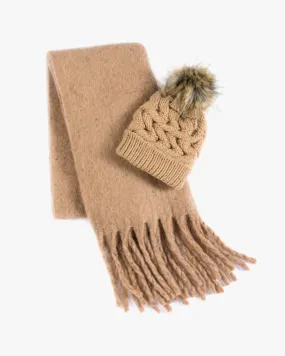 Adriane Scarf and Hat Set | Camel
