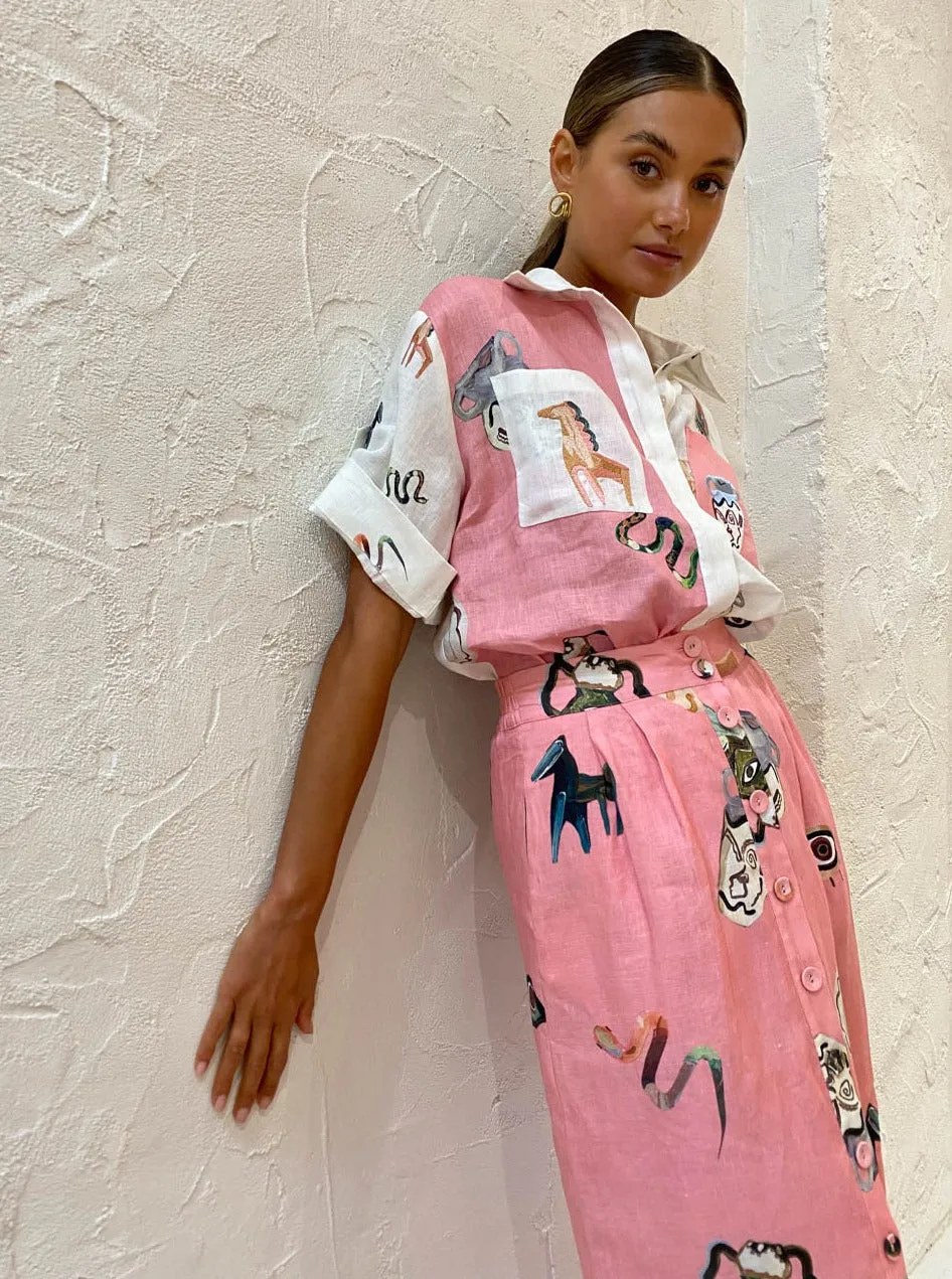 Alemais Cleo Tube Skirt in Pink
