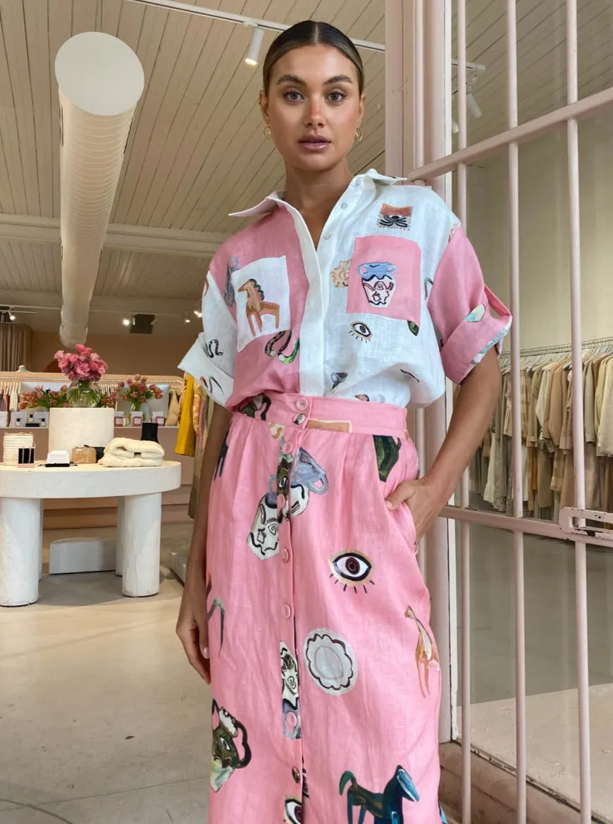 Alemais Cleo Tube Skirt in Pink