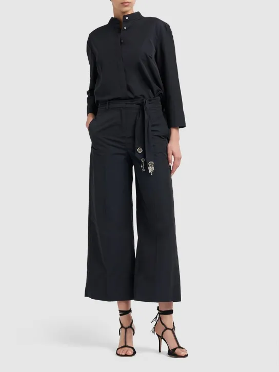&#x27;S Max Mara   Agostin cotton pants w/ embellished belt 