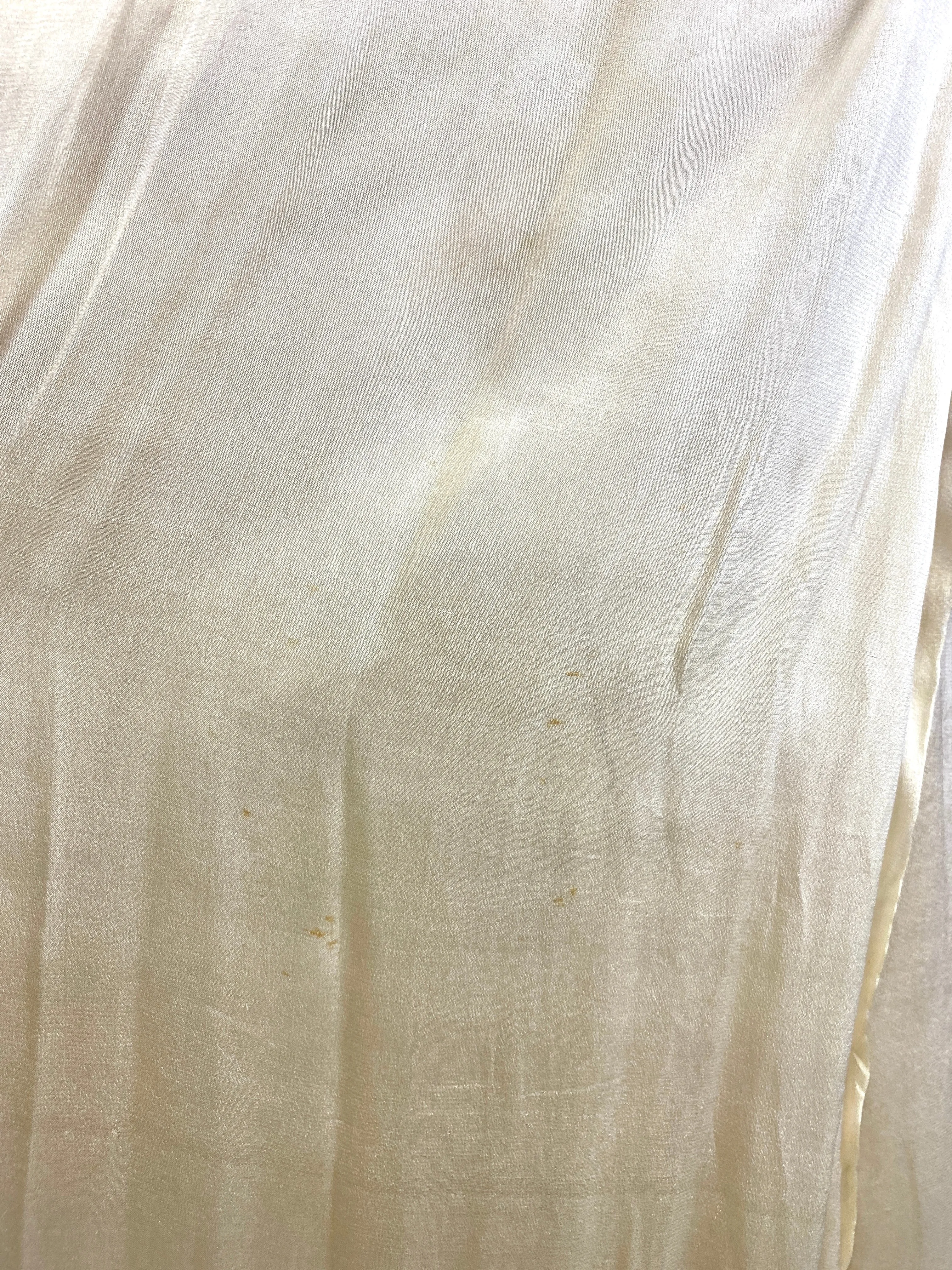 Antique Edwardian 1910s Cream Silk Chiffon & Crochet Dress, XXS