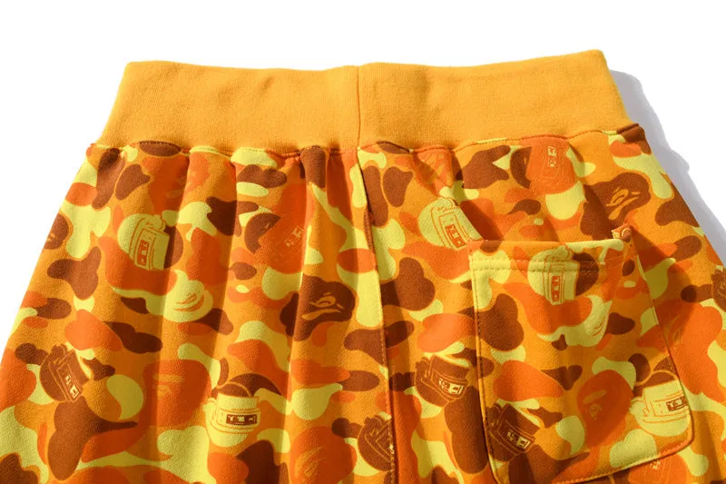 APE Orange camouflage Sport Men's Shorts