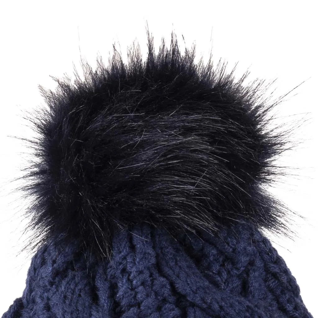 Aran Cable Pom Pom Hat