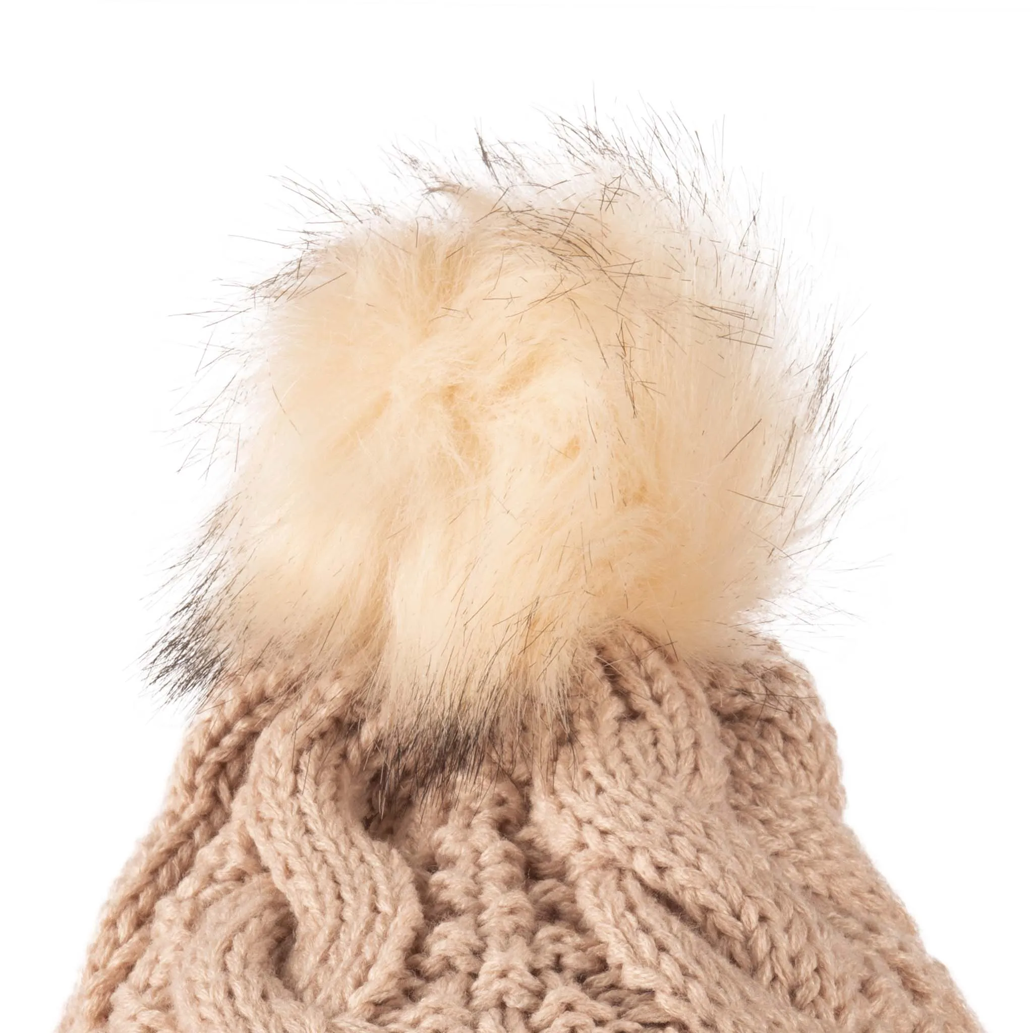 Aran Cable Pom Pom Hat