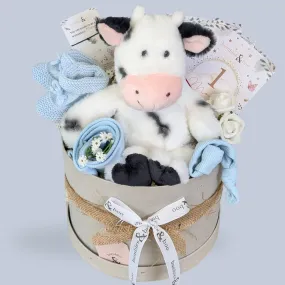 Baby Boy Gifts Hamper Box "Marley Moo" Cuddles
