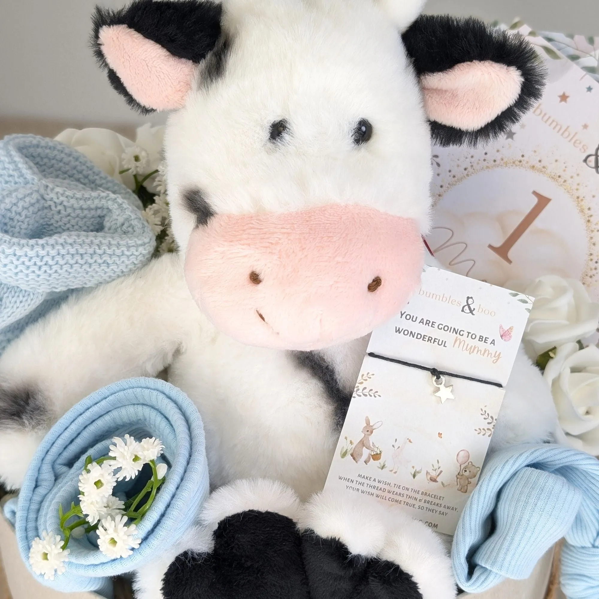 Baby Boy Gifts Hamper Box "Marley Moo" Cuddles