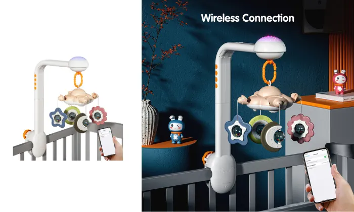 Baby Crib Mobile With Projection Night Light