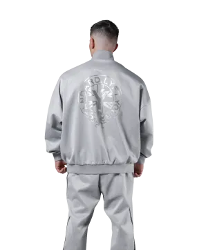 Back Emblem Oversize Track Jacket - Grey