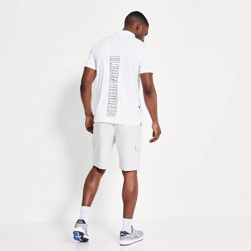 Back Graphic Pique Golf Polo - White