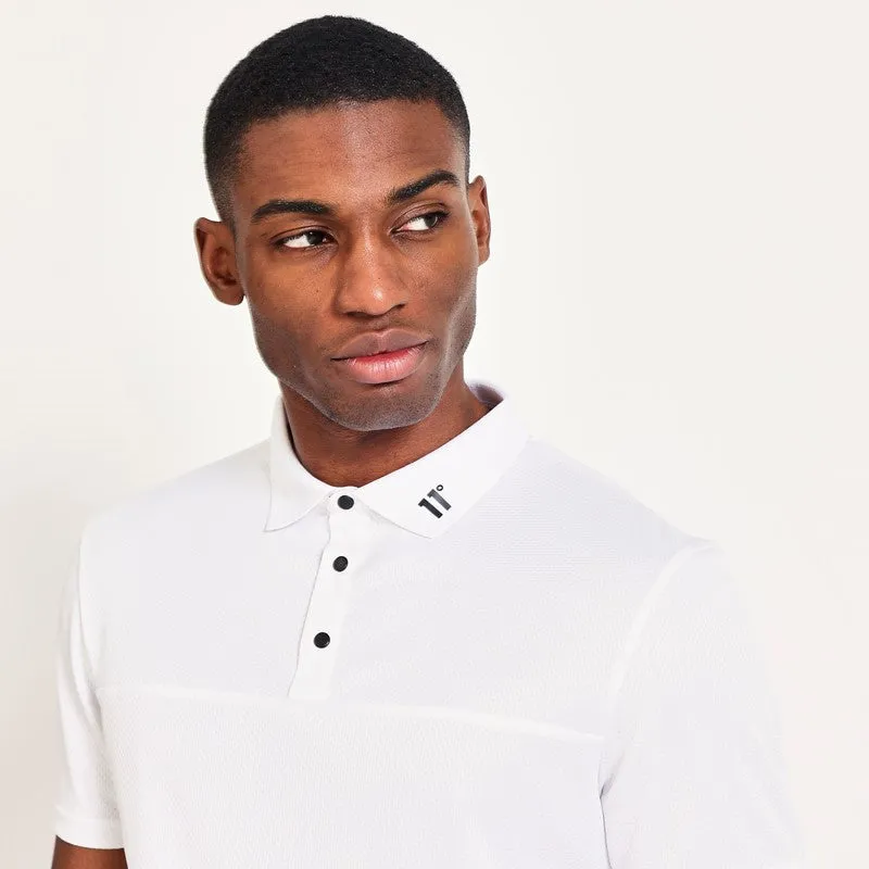 Back Graphic Pique Golf Polo - White