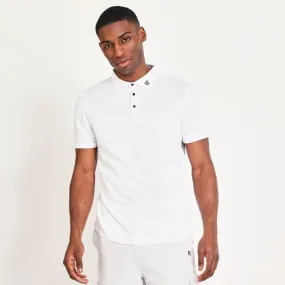 Back Graphic Pique Golf Polo - White