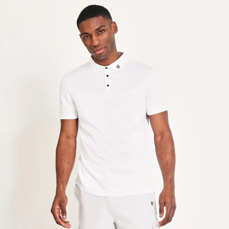 Back Graphic Pique Golf Polo - White