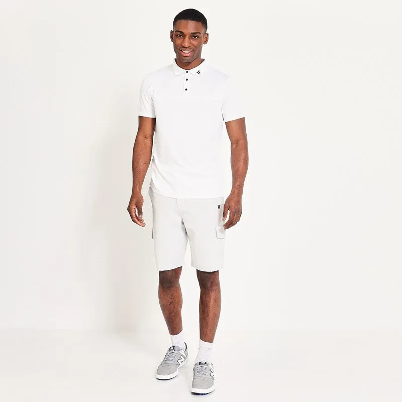 Back Graphic Pique Golf Polo - White
