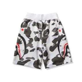 bape camo orange shorts