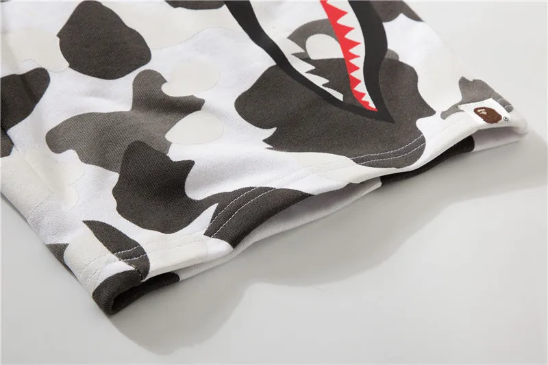 bape camo orange shorts
