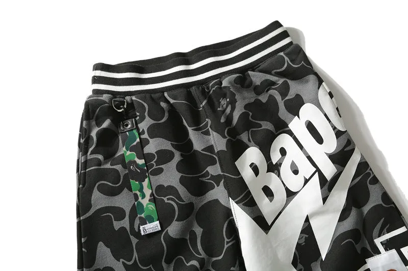 bape camouflage shark shorts