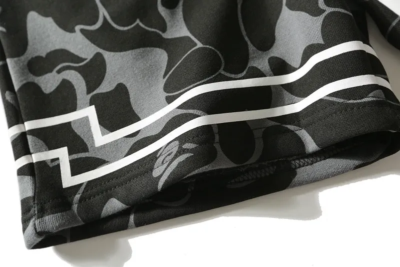 bape camouflage shark shorts