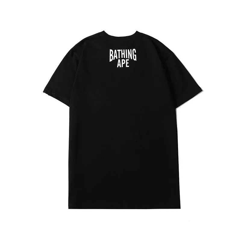 BAPE Short Sleeve By Bathing Ape Man Printing Reflective Color Black White Summer Boyfriend T-Shirt