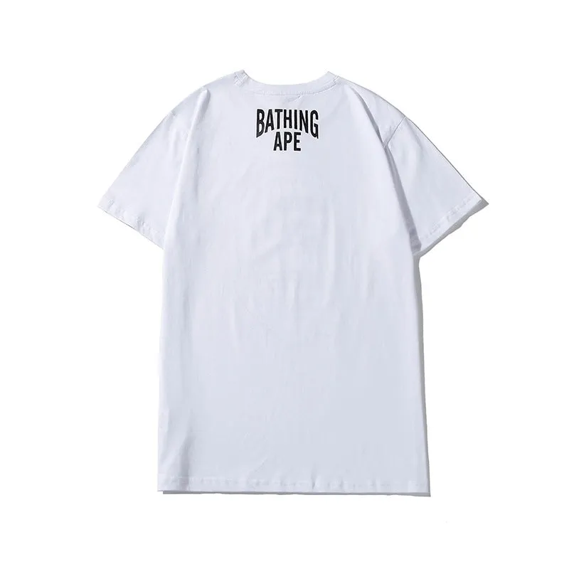 BAPE Short Sleeve By Bathing Ape Man Printing Reflective Color Black White Summer Boyfriend T-Shirt
