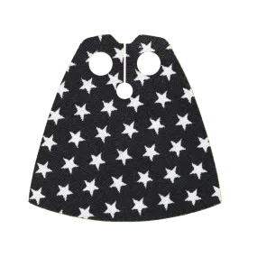 Black and White Starry Cape - Custom Cloth Minifigure Accessory