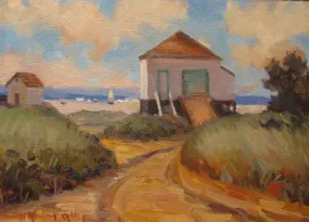 BRANT POINT BOATHOUSE  by Dianne Miller - Classic Nantucket Scene Painting