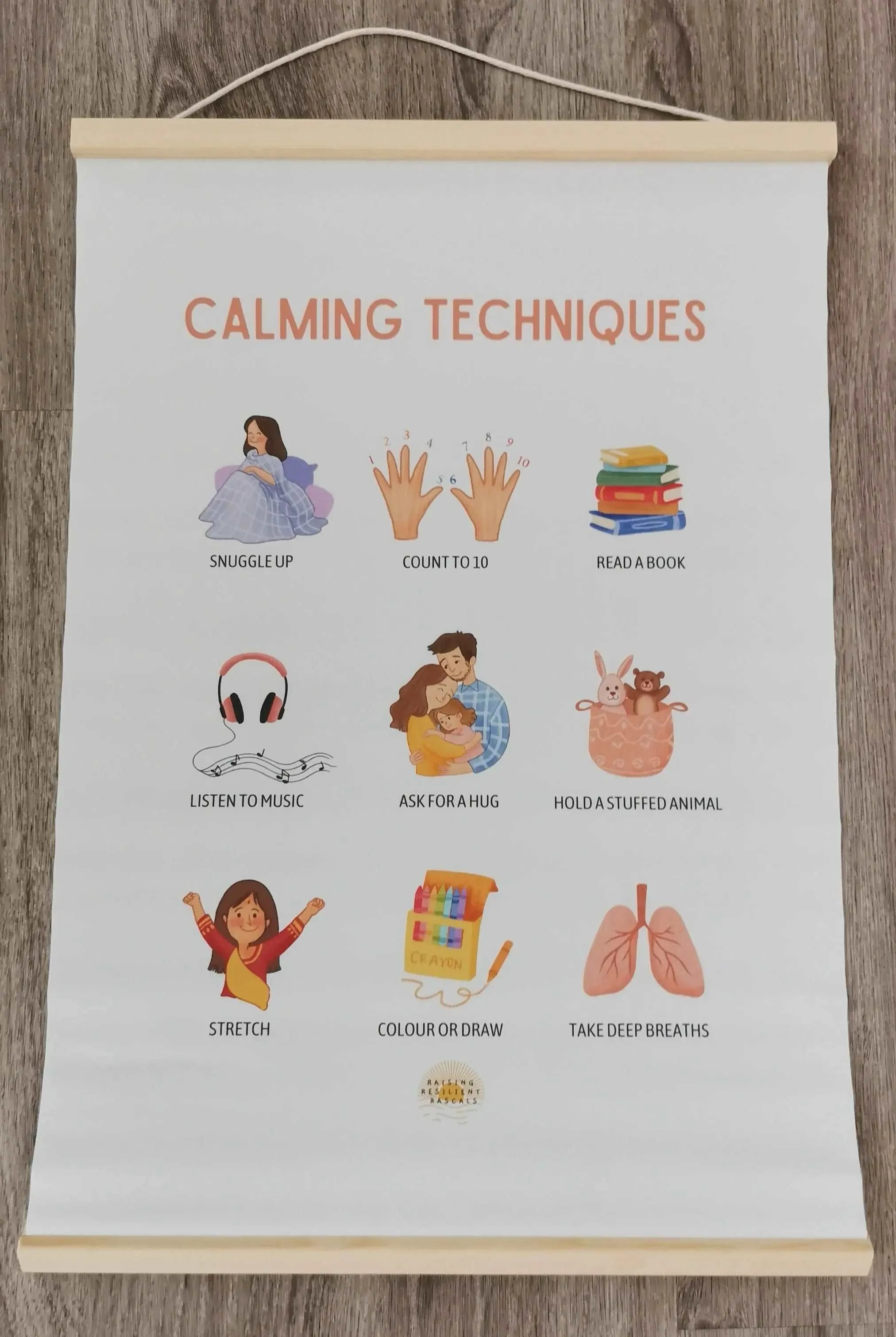 Calming Techniques Poster with Hanger (A2)