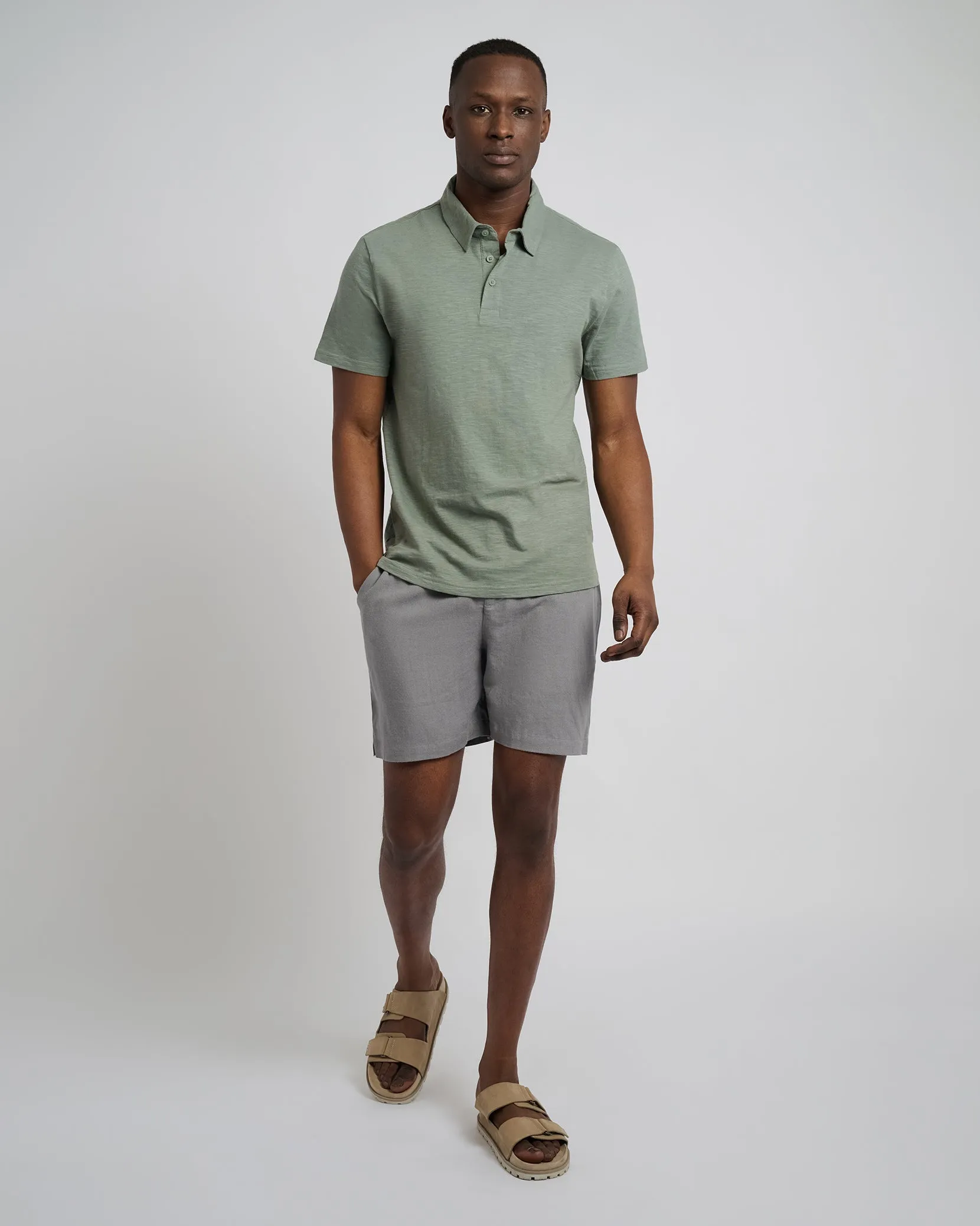 Classic Pull On Linen Short 6"