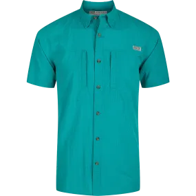 Classic Seersucker Minicheck Button-Down Short Sleeve Shirt