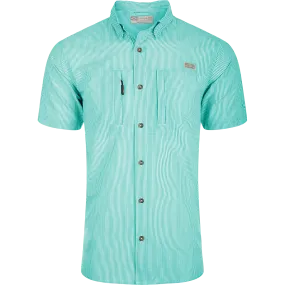 Classic Seersucker Stripe Button-Down Short Sleeve Shirt