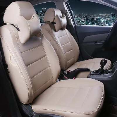 Color: Beige - Car Seat Cover All Season Leather
