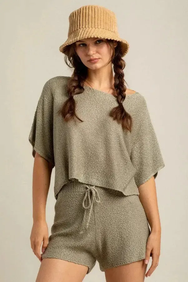 Comfy Olive Knit Sweater Set
