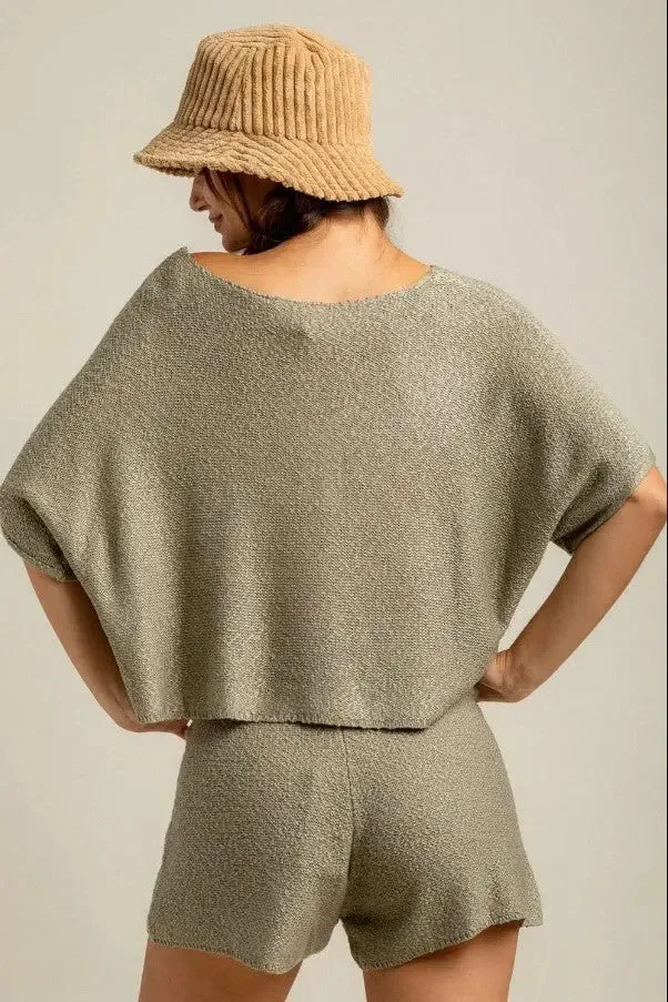 Comfy Olive Knit Sweater Set