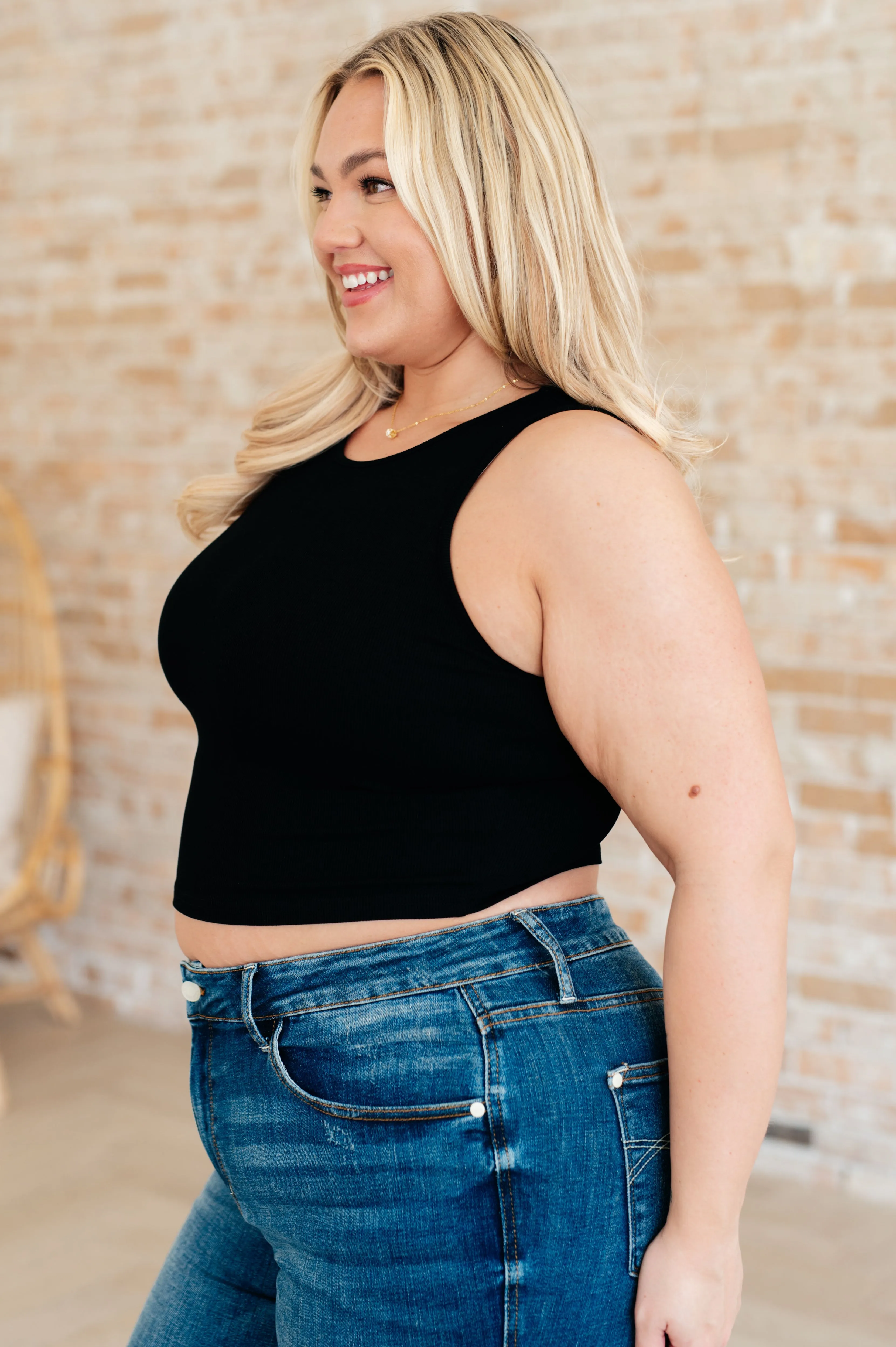 Cream of the Crop Rib Knit Tank Top in Black*