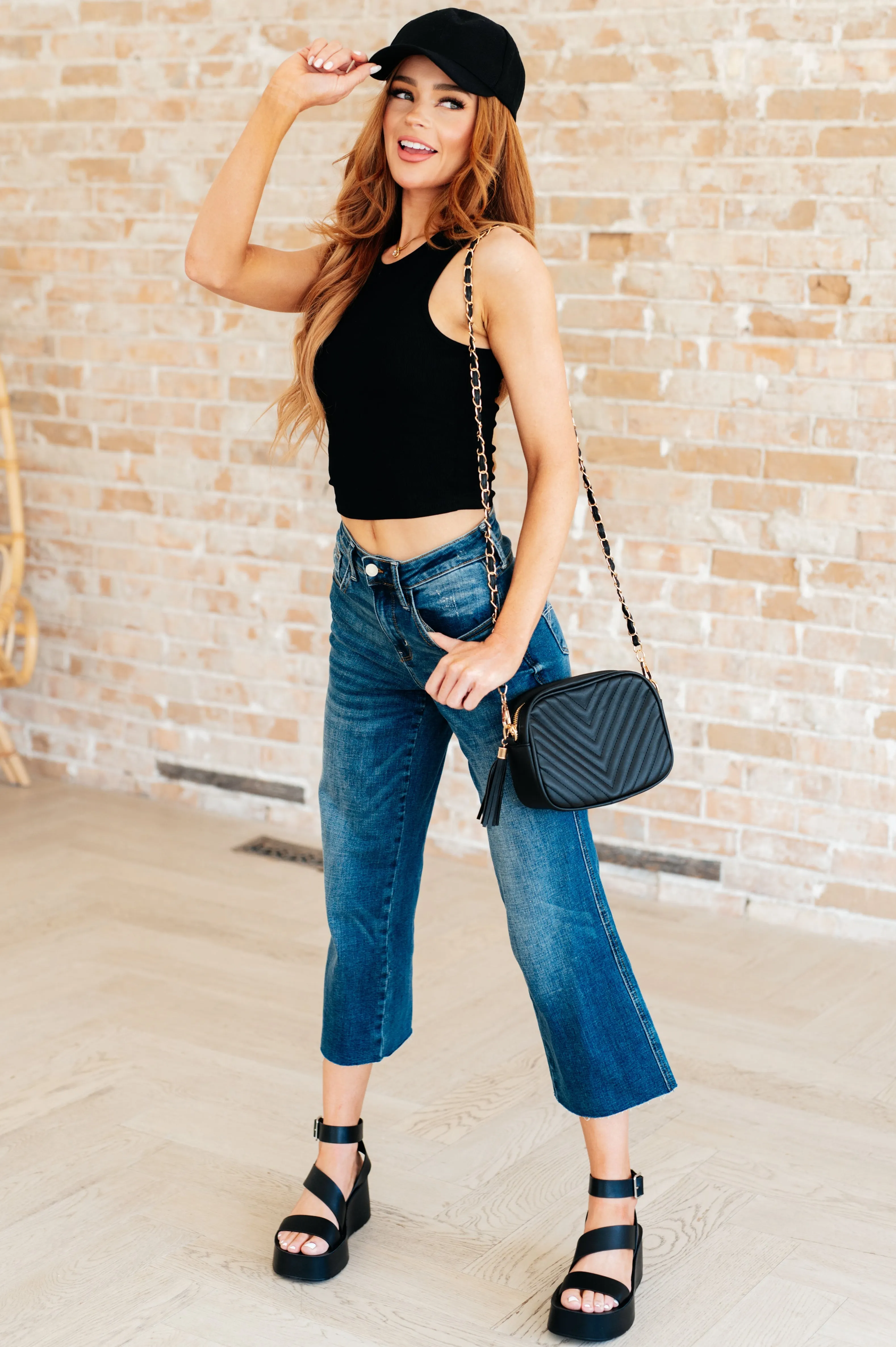 Cream of the Crop Rib Knit Tank Top in Black*