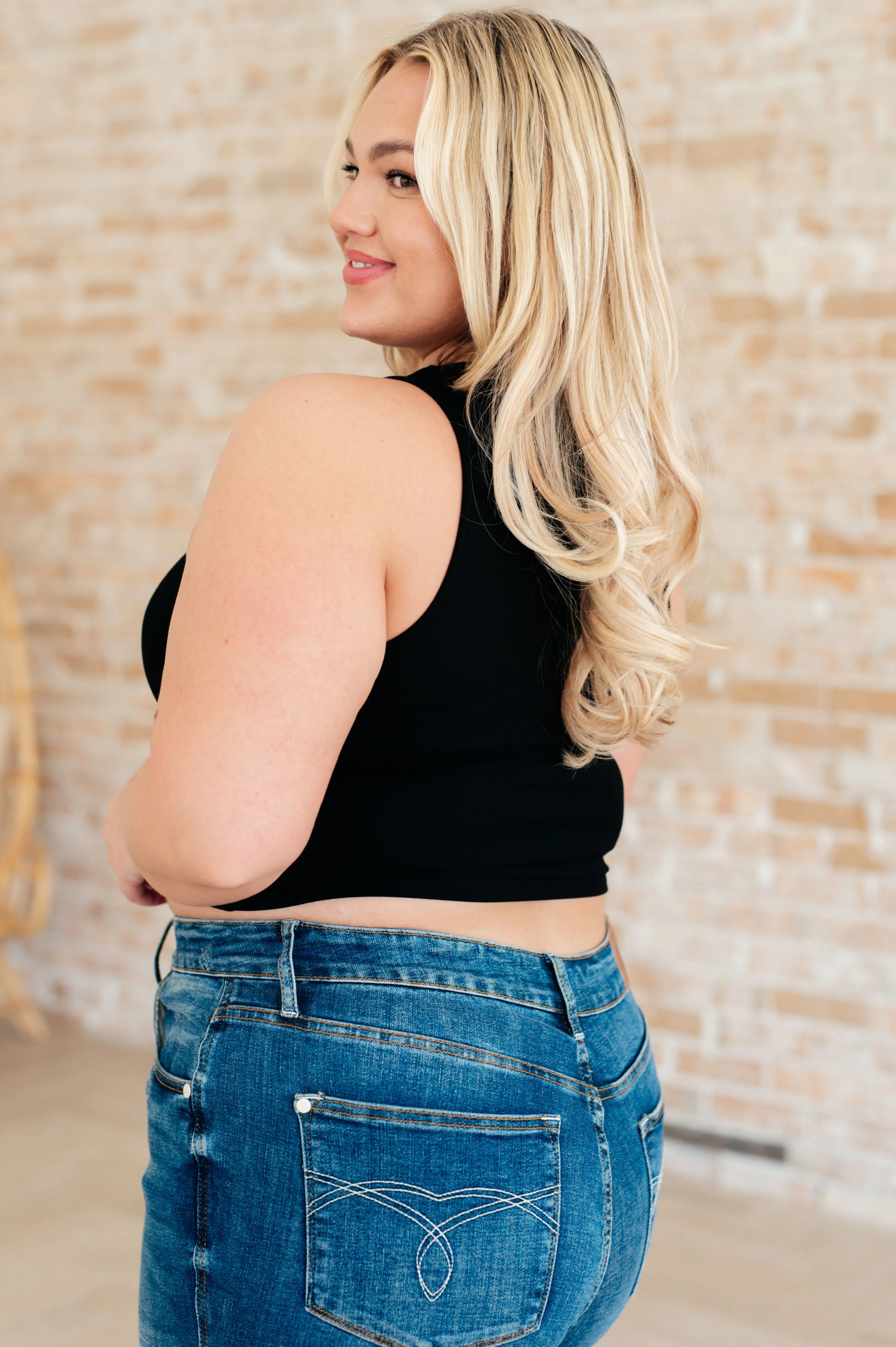 Cream of the Crop Rib Knit Tank Top in Black*