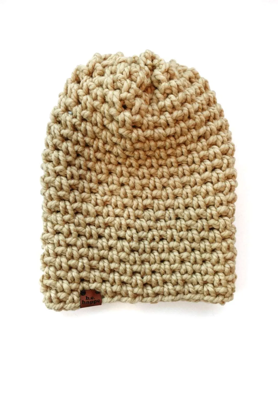 Crochet Simple Slouch Hat | Peanut Tan